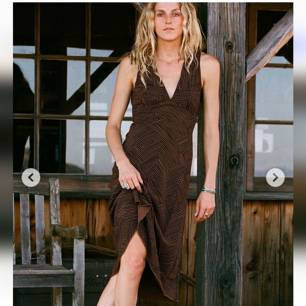 Roark Moonlight Midi Dress In Saddle